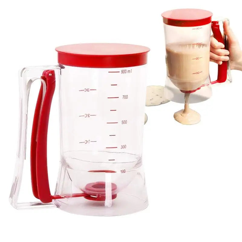 Pancake Mix Dispenser Handheld Cupcakes Batter Cup 900ml Batter Pourer Dispenser Leak-Proof Pancake Maker