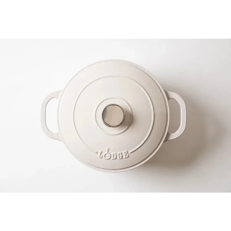 Lodge Cast Iron 5.5qt Red Enameled Dutch Oven  non stick cooking pot set