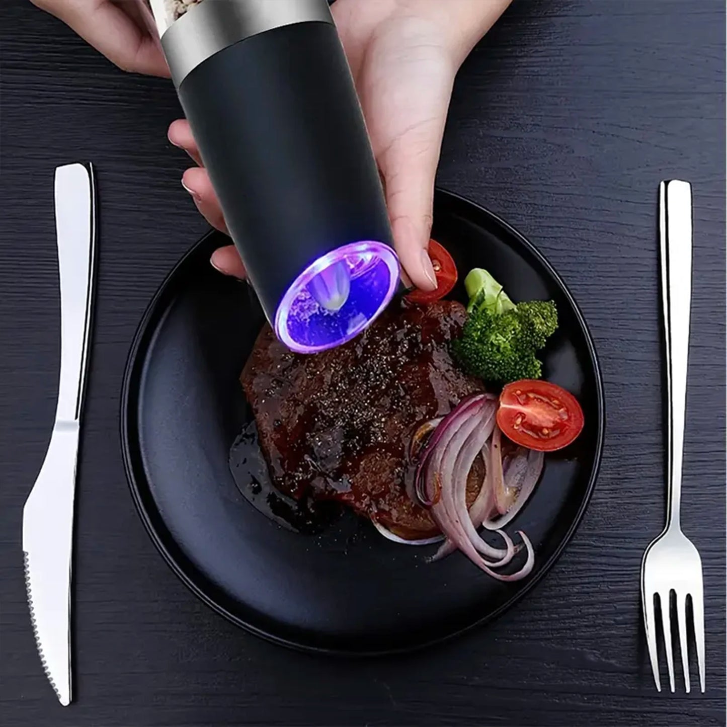 Gravity Electric Salt And Pepper Mill, Tilt To Grind Automatically, Battery Powered, Coarseness Adjustable
