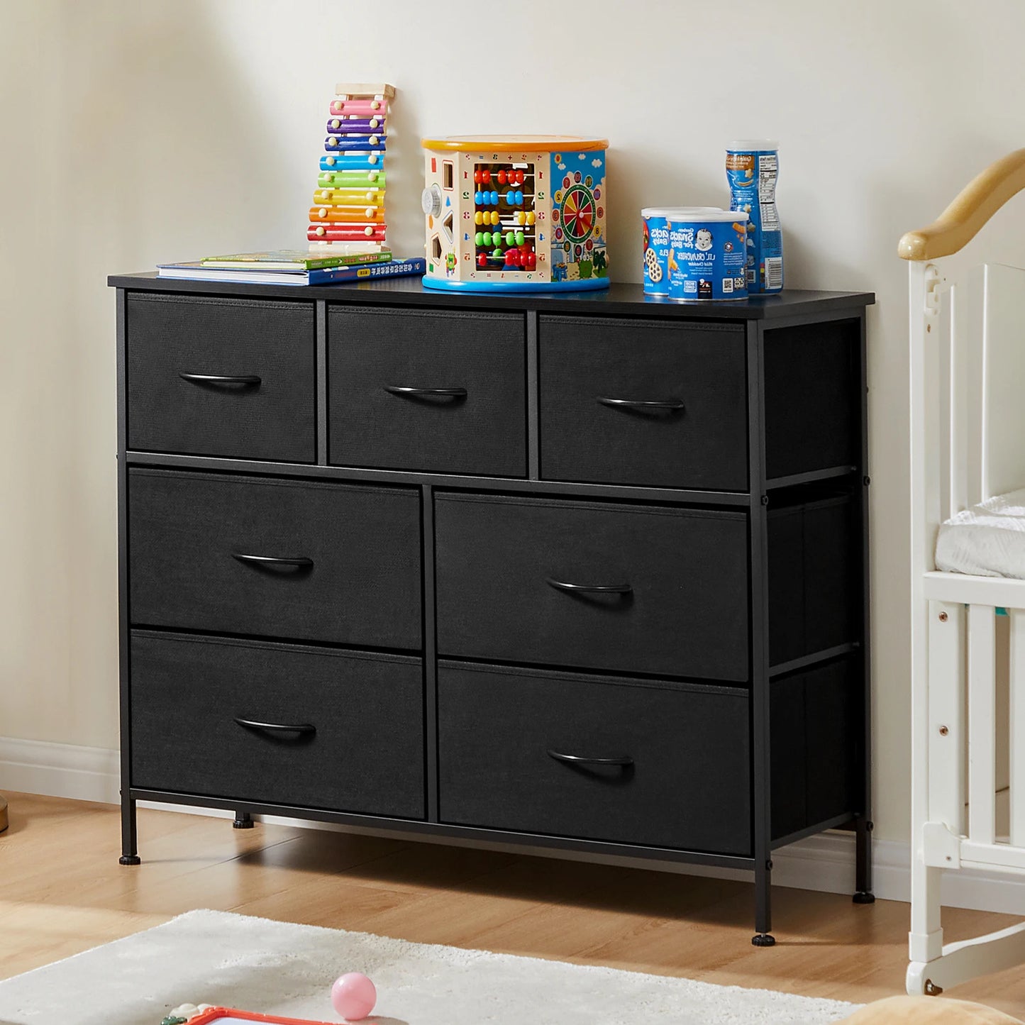 Dresser For Bedroom With 7 Fabric Drawers Organizer Storage Closet