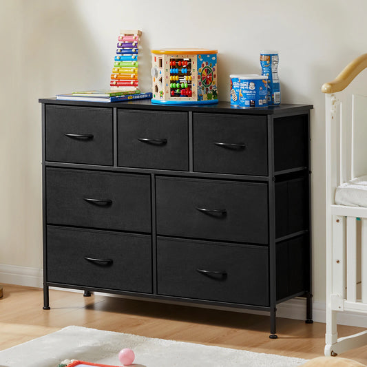 Dresser For Bedroom With 7 Fabric Drawers Organizer Storage Closet