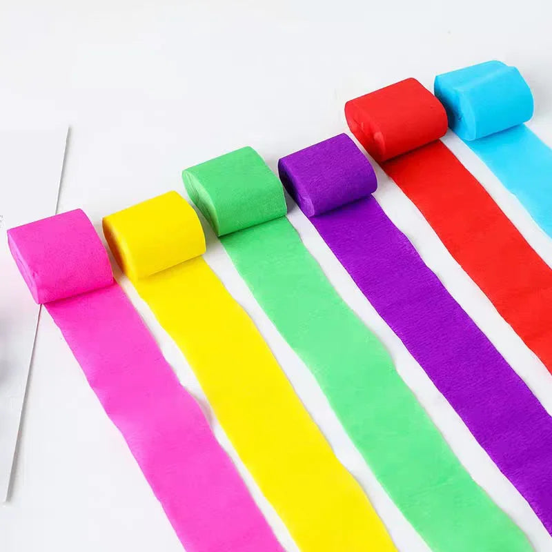 12Pcs/Rolls Crepe Paper Decorations in 12 Colors 82ft