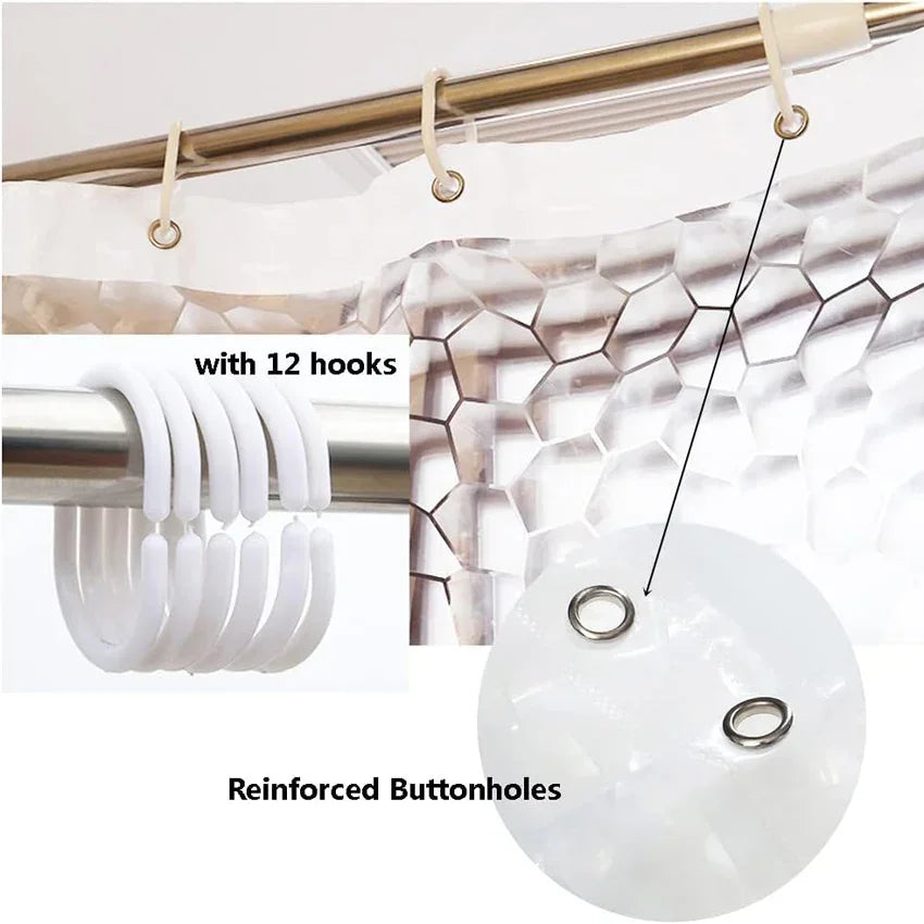 Thick  Water Cube Shower Curtain Waterproof Transparent Lining Bathtub Bathing Cover Bathroom Bath Curtains Liner