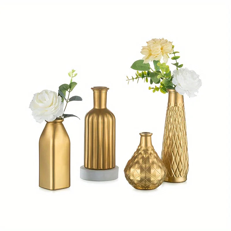 Gold Glass Vase Set