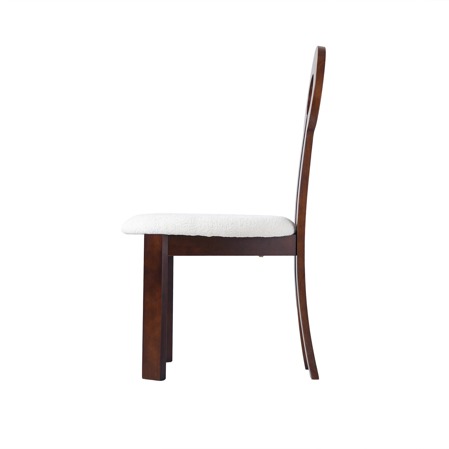 Wooden Dining Chairs Set of 2 Modern Round Dining Room Chair Comfy Fabric Upholstered Kitchen Chairs