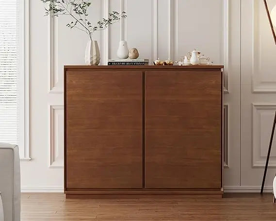 Mid Century Modern Sideboard Buffet Cabinet ,Small Storage Cabinet with 2 Outlet Holes for Living Room, Kitchen, Entryway