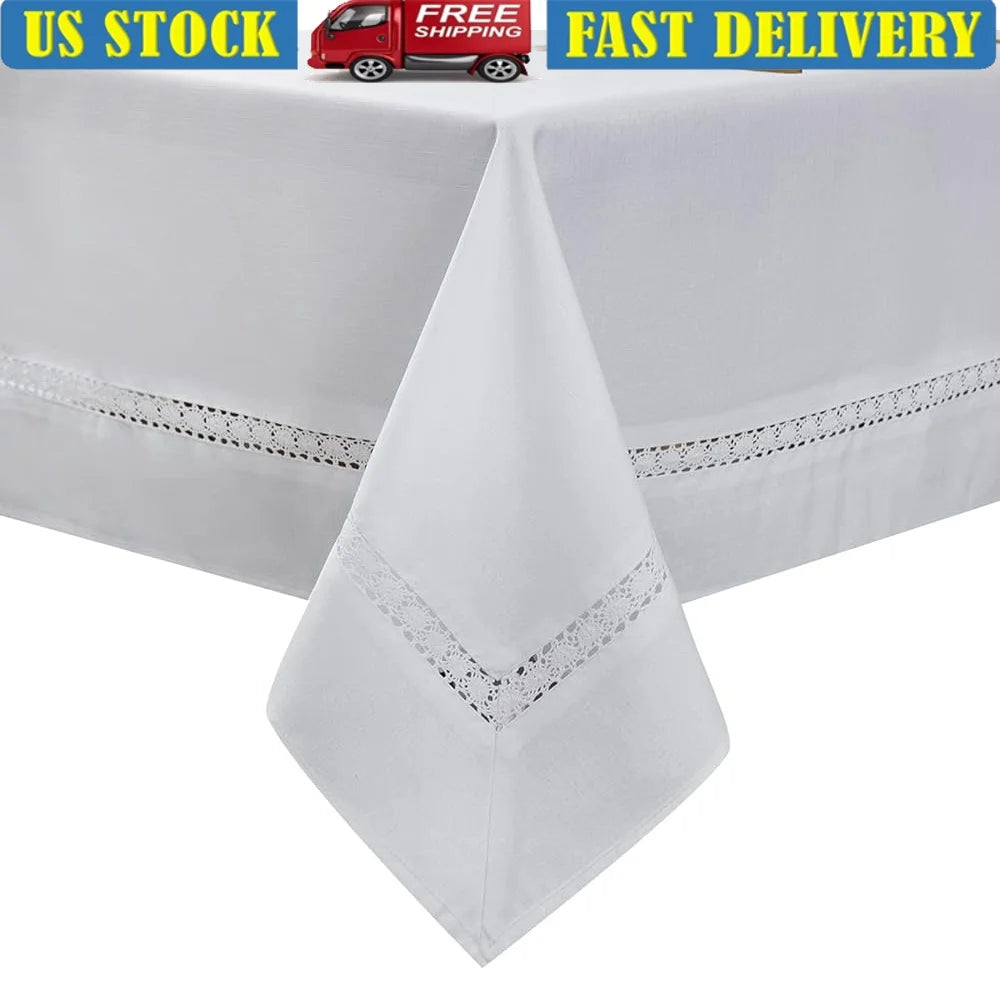 Heavy Duty Polyester Tablecloth Waterproof Wrinkle Free Stain Resistant Oil Proof Faux Linen Weddings Parties Banquets Dining