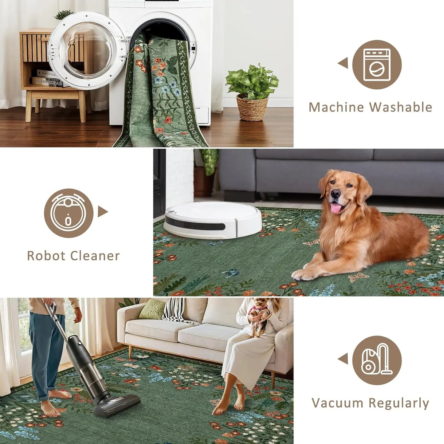 Floral Area Rug , Non Slip