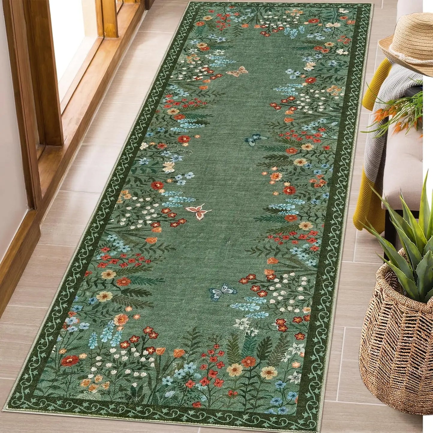 Floral Area Rug , Non Slip