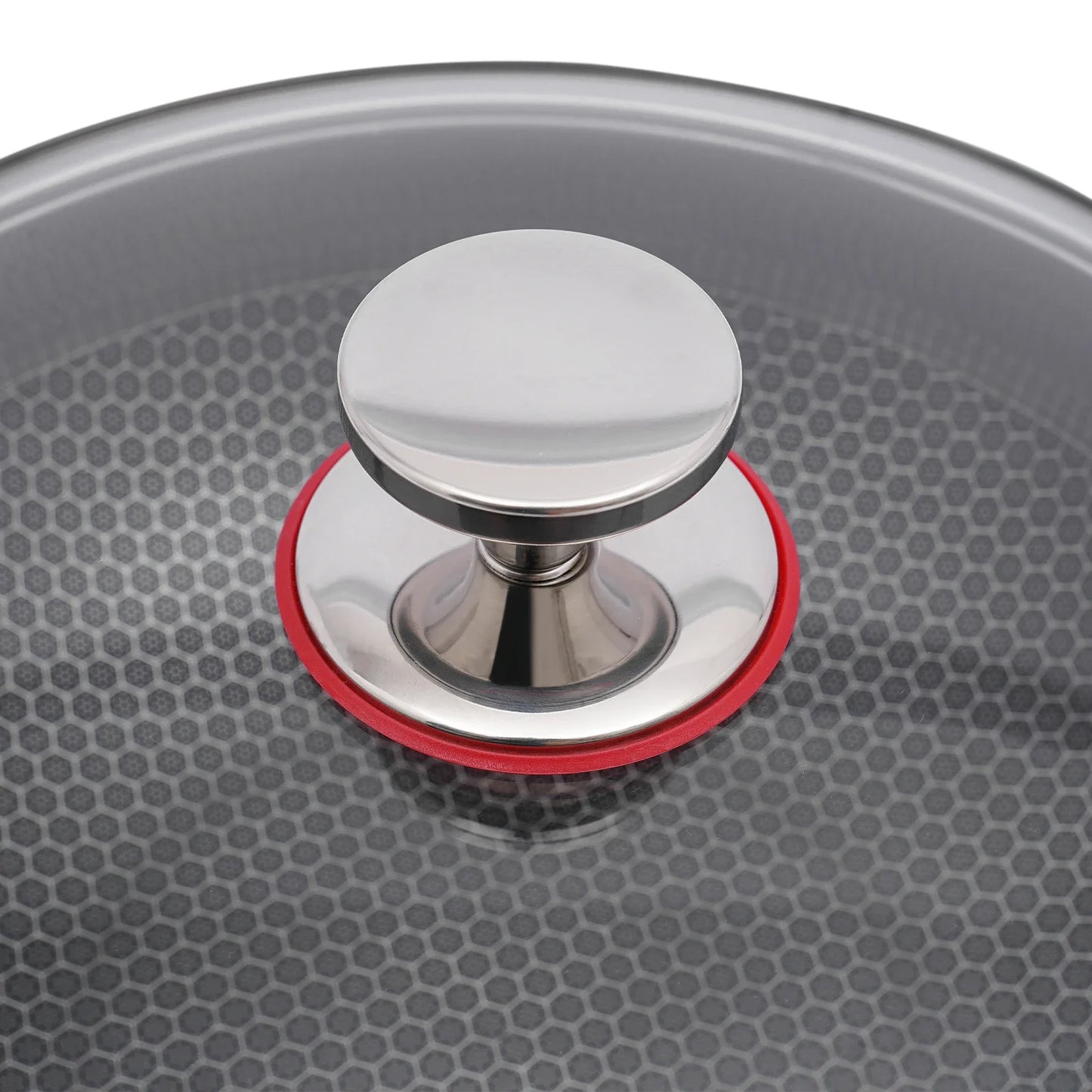 13-Inch Stainless Steel Skillet with Lid, Non-Stick, Kitchen Flat Frying Pan, Professional Cookware for All Cooktops Silver