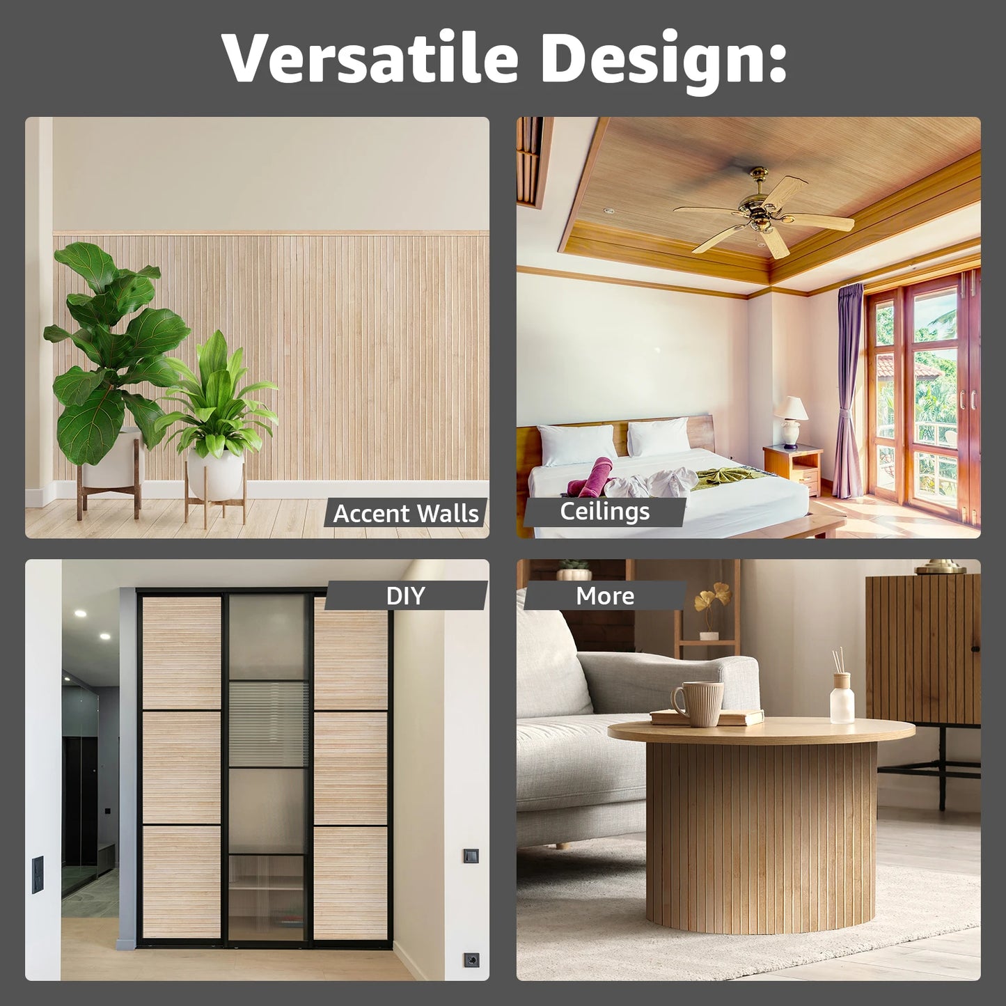 48x96" Bamboo Wall Panel, Flexible Pole Wrap Wainscoting