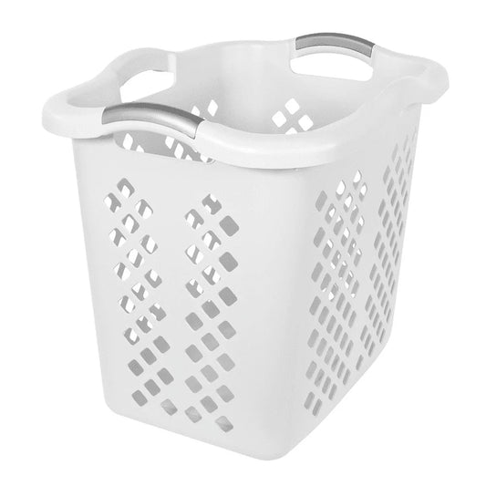 2 Bushel Plastic Laundry Basket Hamper with 4 Handles Breathable Ventilation Durable
