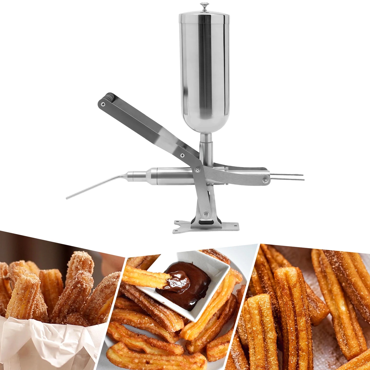 5L Manual Churrera Latin Fruit Donut Filler Churros Filling Machine Waffle Maker Stainless Steel Commercial Home Use