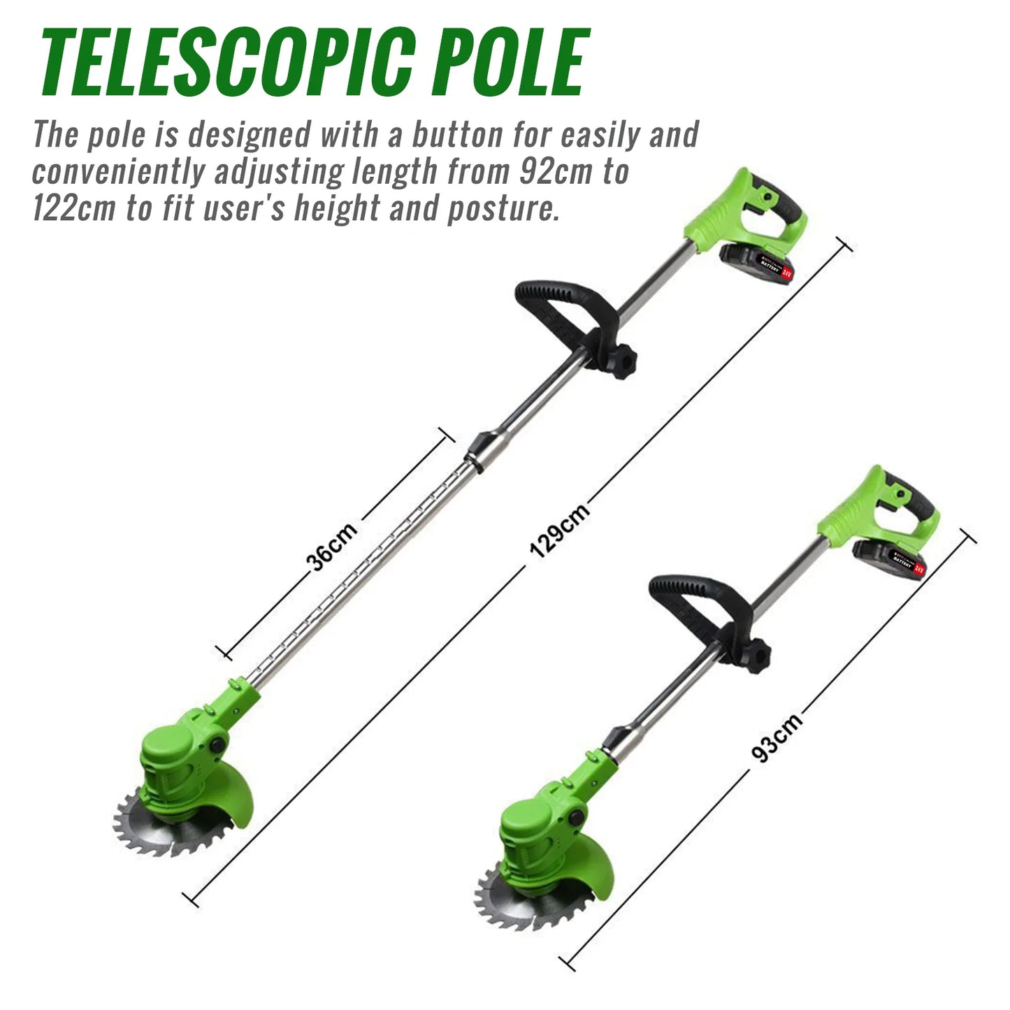 Weed Trimmer Lawn Electric Brushles 2-in-1 Cordless String Grass Trimmer Cutter Fast Charger With 2 xBattery for Yard Garden