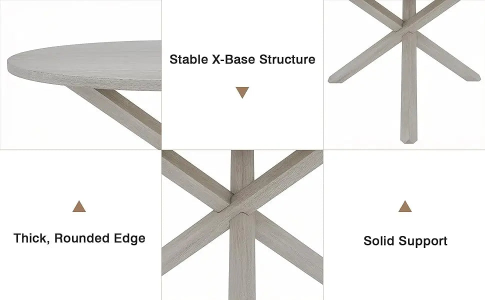 4-Piece Solid Wood Dining Table Set for 4-6, Modern Breakfast Dinette Kitchen Table with Chairs