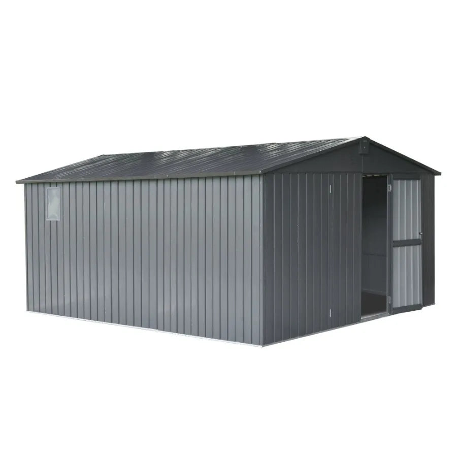 Backyard Storage Shed 11' x 12.5' with Galvanized Steel Frame and Windows Outdoor Garden Shed Metal Utility Tool Storage Room w