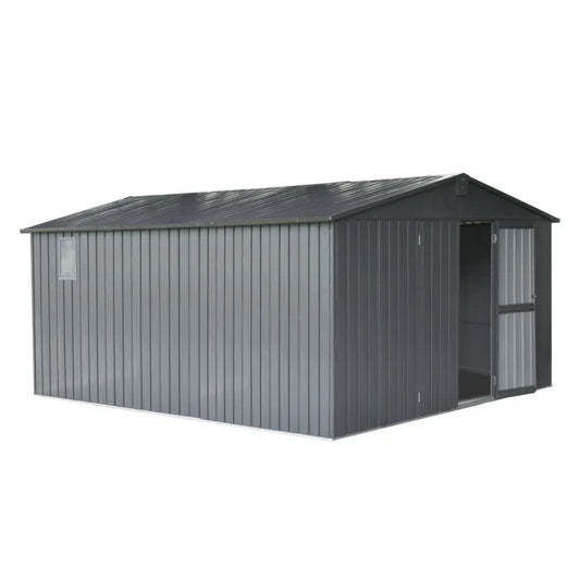 Backyard Storage Shed 11' x 12.5' with Galvanized Steel Frame and Windows Outdoor Garden Shed Metal Utility Tool Storage Room w