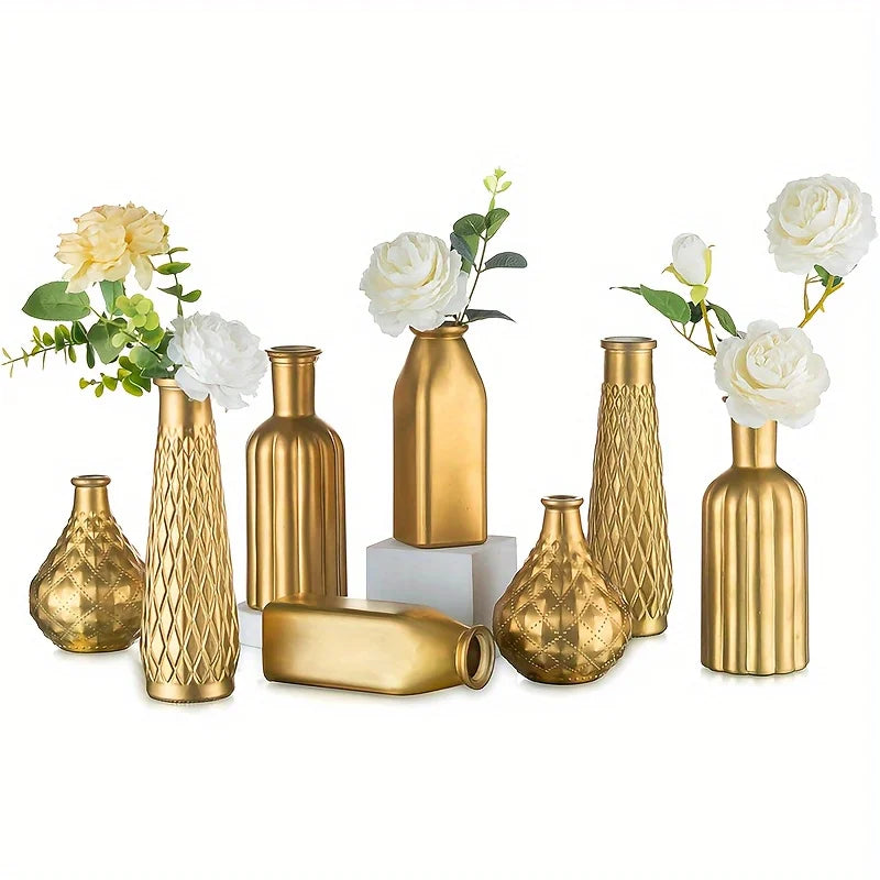 Gold Glass Vase Set