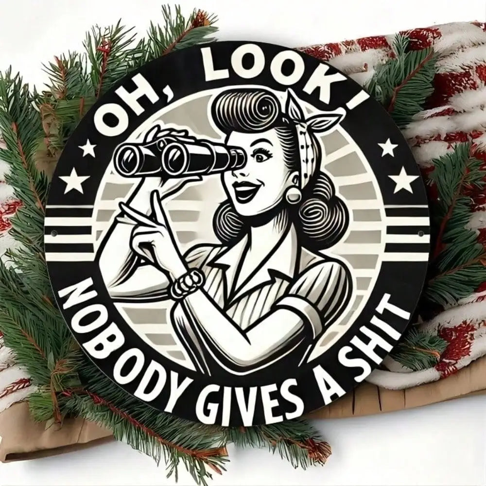 1pc 8x8" Humorous Quote Metal Sign,Home/Garage/Bar Decor,Xmas/Halloween Gift,Wall Sculpture