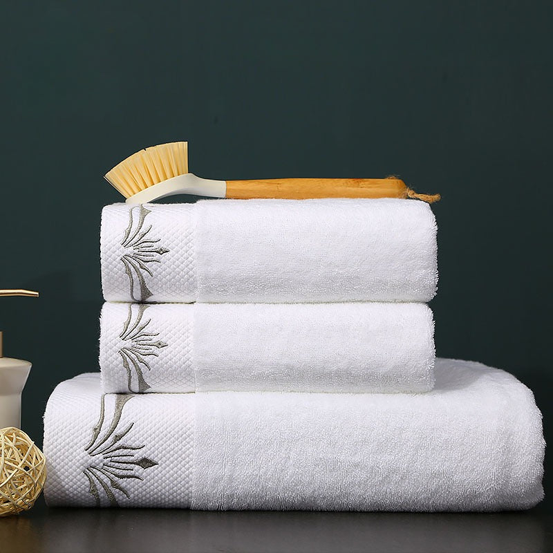 Embroidered Crown White bath towel 5stars Hotel Towels 100% Quality Towel Washcloths