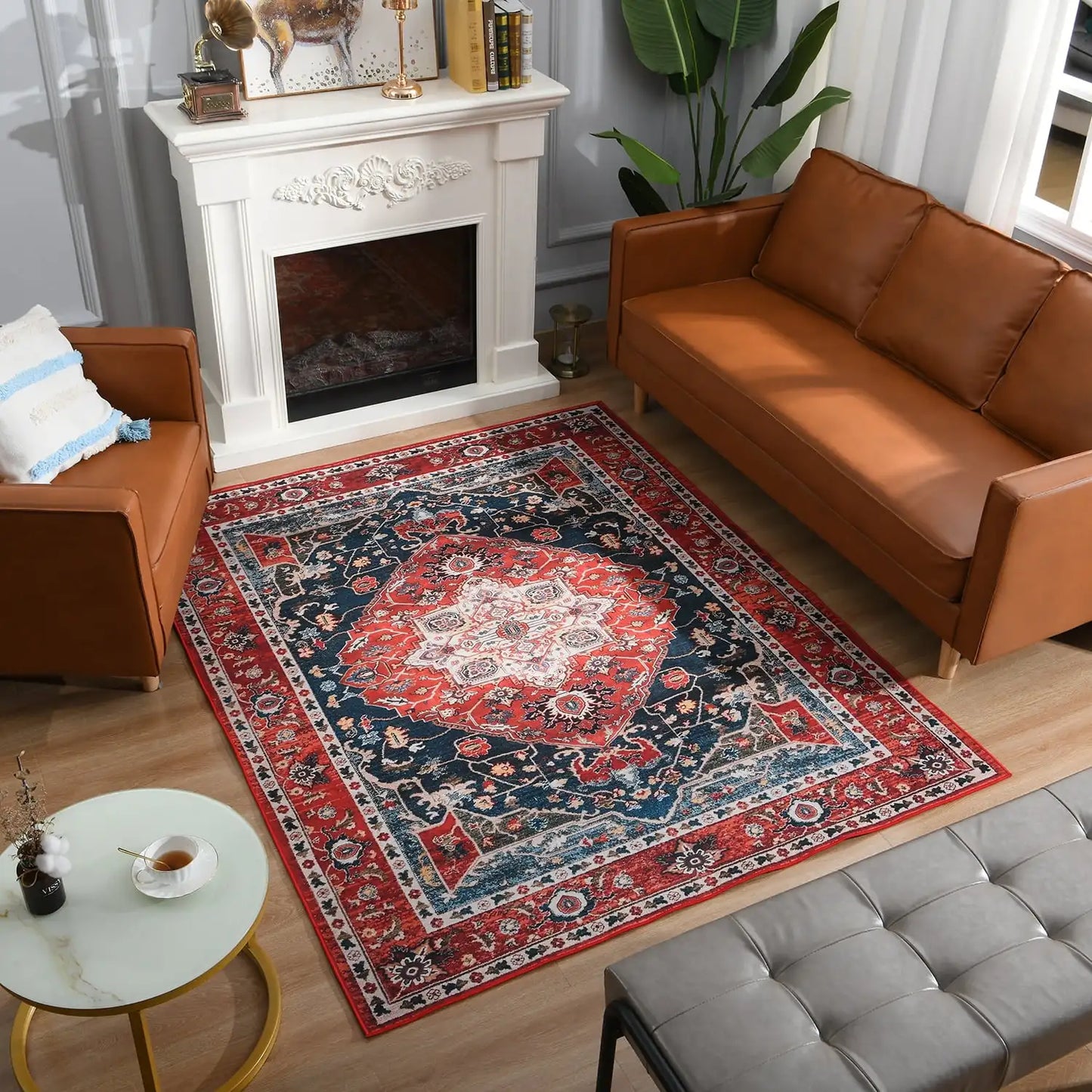 Vintage Bohemian Area Rug for Living Room, Bedroom