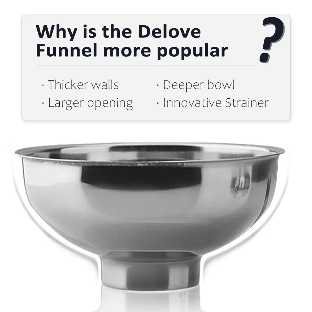 Canning funnel with filter for wide and regular Mason jars - wide mouth funnel for kitchen