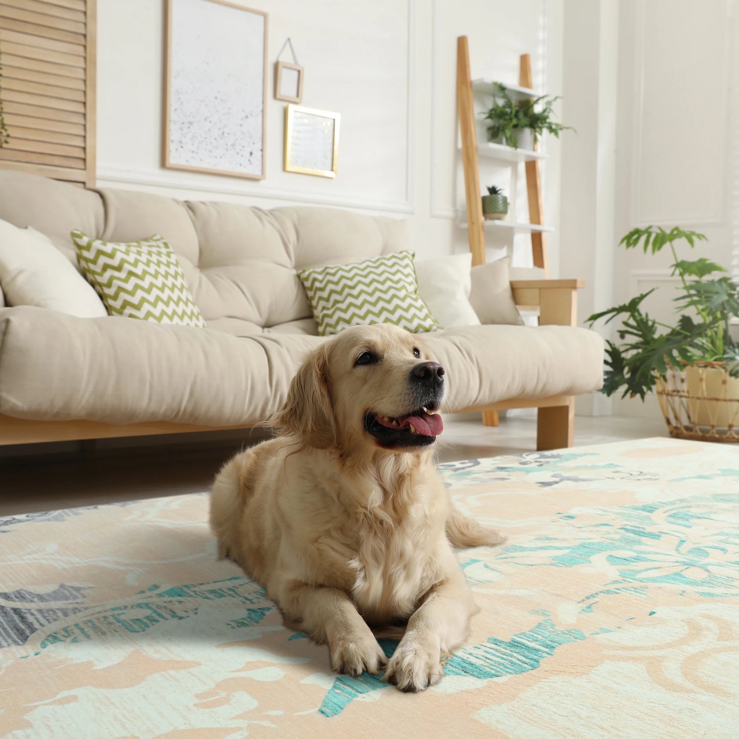 Elegant Floral Faux Wool Area Rug