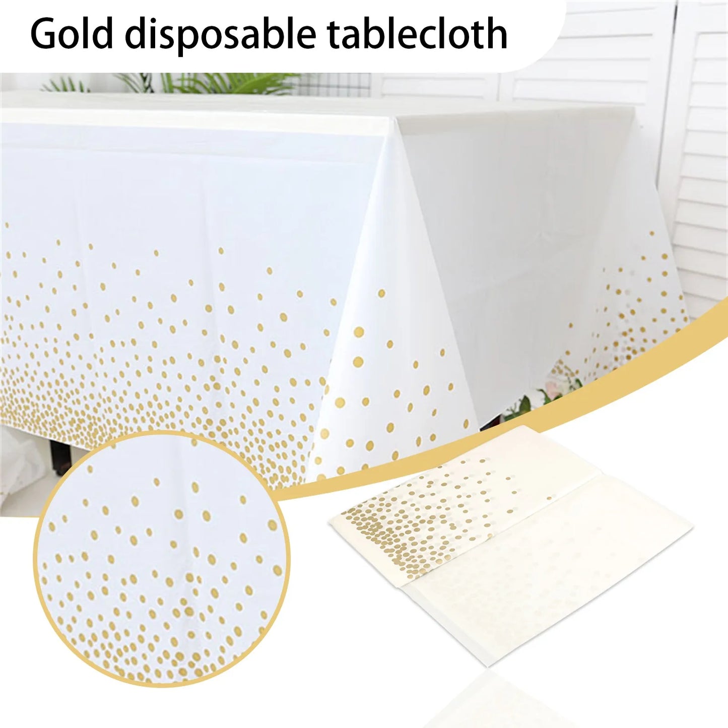 Gold Disposable Tablecloths Plastic