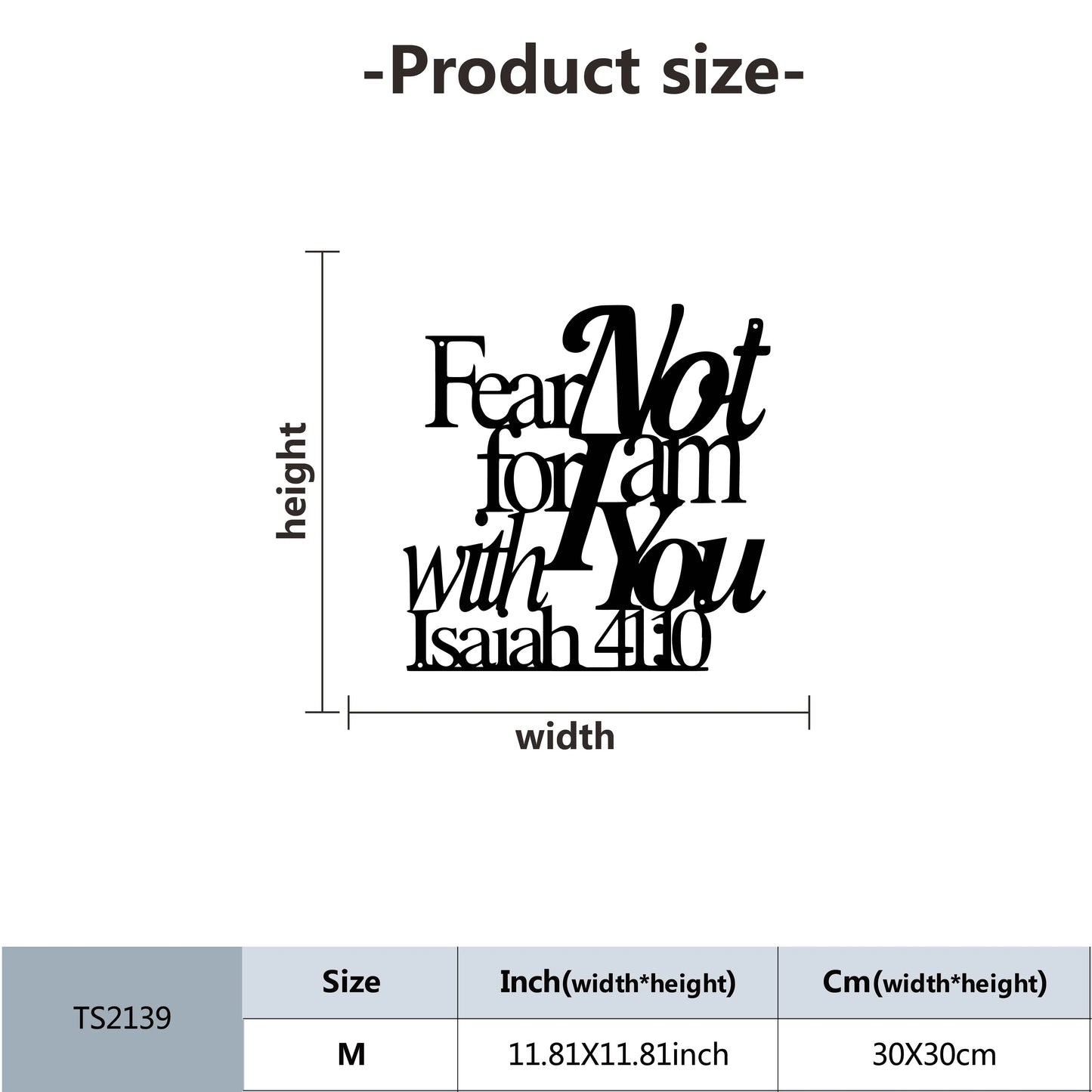1pc Isaiah 41:10 Metal Bible Verse