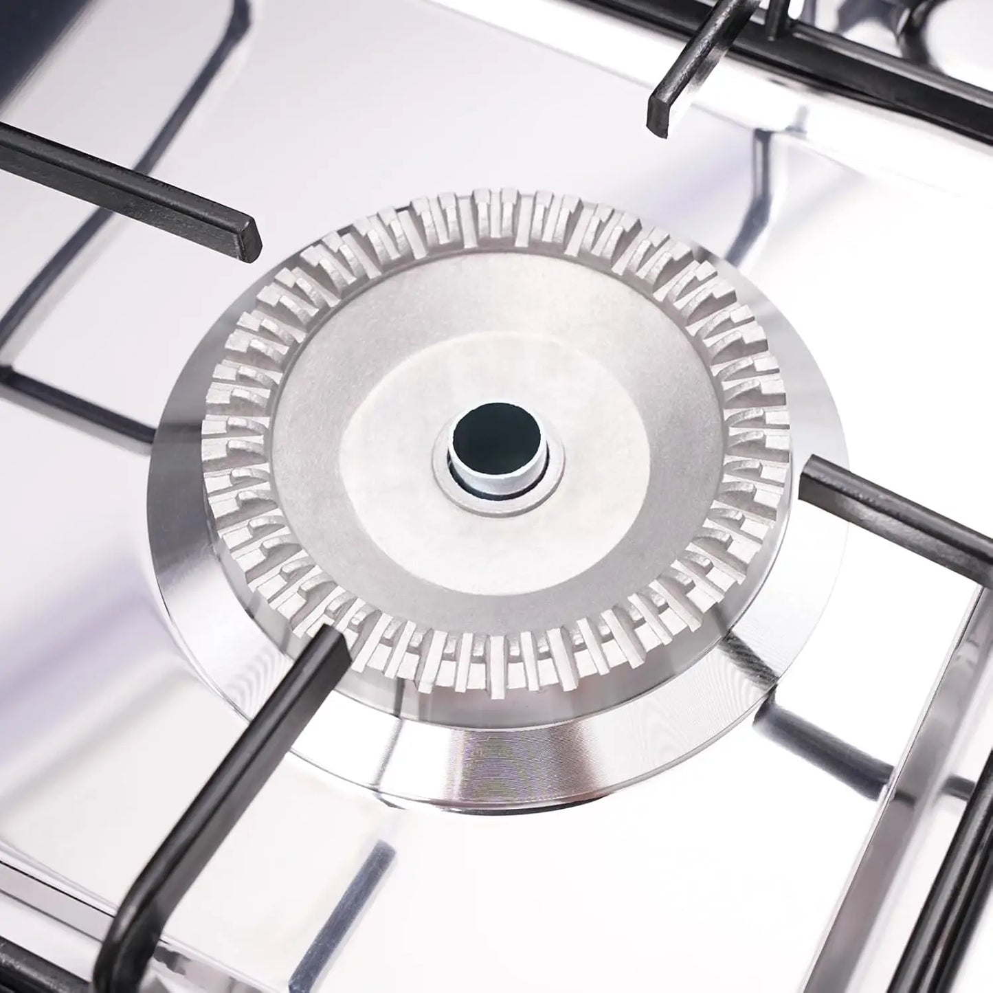 Natural Gas Stove Outdoor 5-Burner Stove Portable, with 2 Placement Boards and Windshield for Outdoor Camping RV Travel