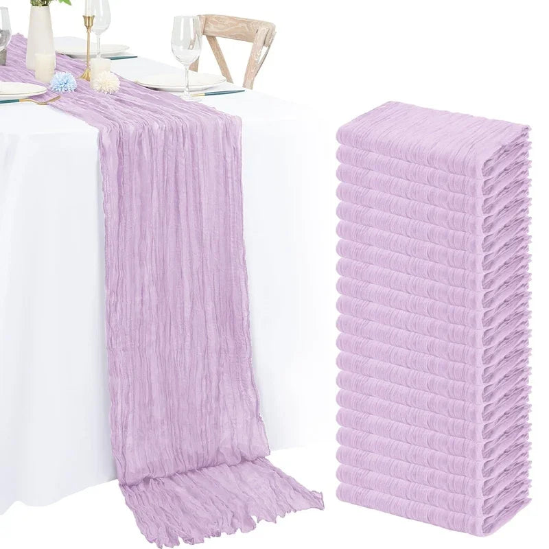 1pc Cheesecloth Table Runner,Country Style Gauze Cheese Cloth Tablecloth For Wedding,Bridal Shower,Baby Shower,Birthday Party