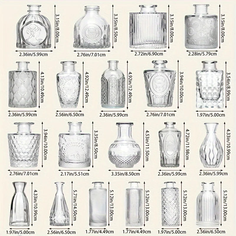 30Pcs Small Vintage Vase Set
