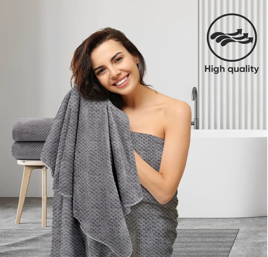 Bath Towel Set Pack of 2, (27 x 54 Inches) Microfiber Ultra Soft Highly Absorbent Bath Towel