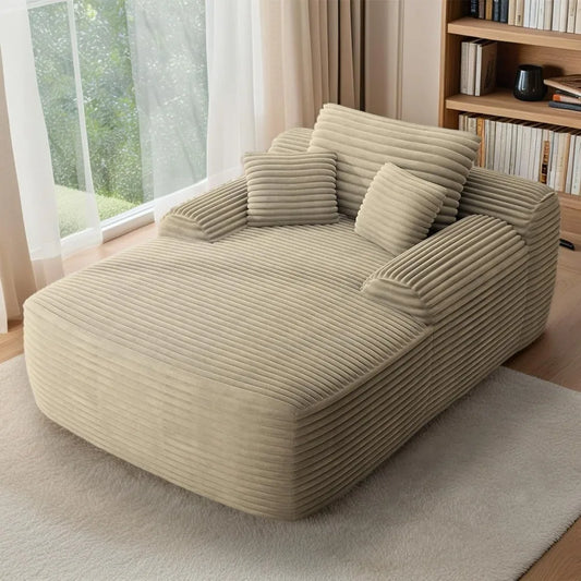 68'' Plush Corduroy Cloud Couch, Fluffy Oversized Sofa Bed for Bedroom Living Room, Comfy Boneless