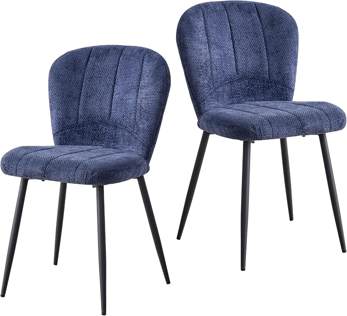 Dining Chairs Set of 4, Modern Chenille Upholstered Kitchen Chairs with Metal Legs, Ergonomic Wingback Design Armless Chair