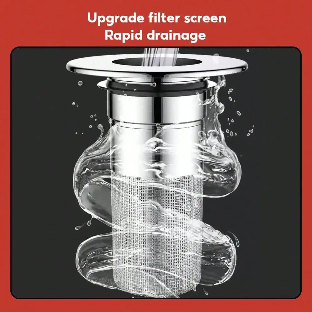 2Pcs Bathroom Sink Stopper, Universal Replacement   Stainless Steel Sink Drain Filter with Hair Catcher,1.1-1.45Inch