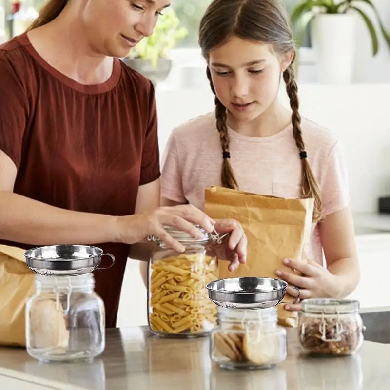 Wide Mouth Funnel Stainless Steel Canning Funnels For Filling Bottles Metal Funnels With Handle For Filling Bottles Funnel