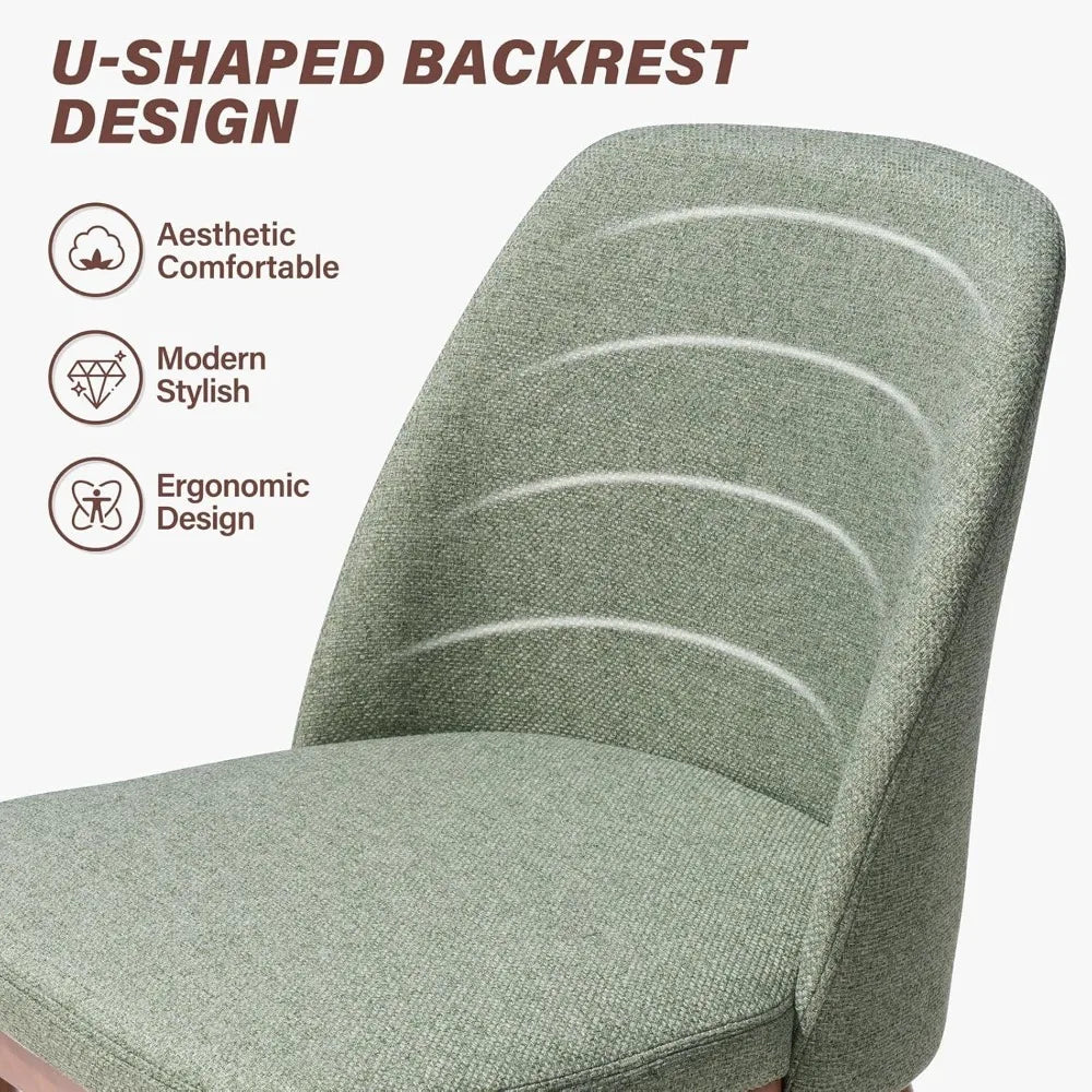 Upholstered Dining Chairs Set of 4, Modern Kitchen Chair with Back, Fabric