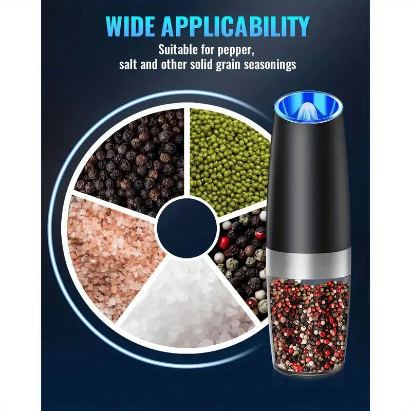 Gravity Electric Salt And Pepper Mill, Tilt To Grind Automatically, Battery Powered, Coarseness Adjustable