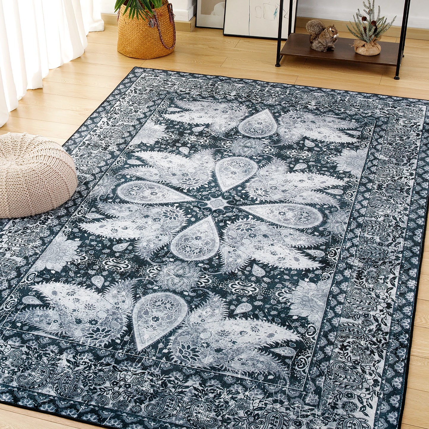 Soft Vintage Floral Area Rugs