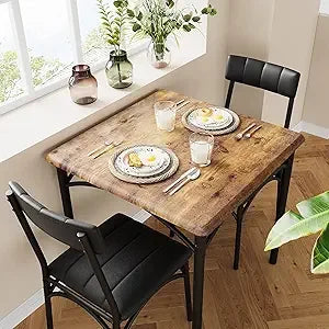 Dining Table Set for 2, Kitchen Table and Chairs for 2 with Upholstered Chairs, 3 Piece Dining Room Table Set