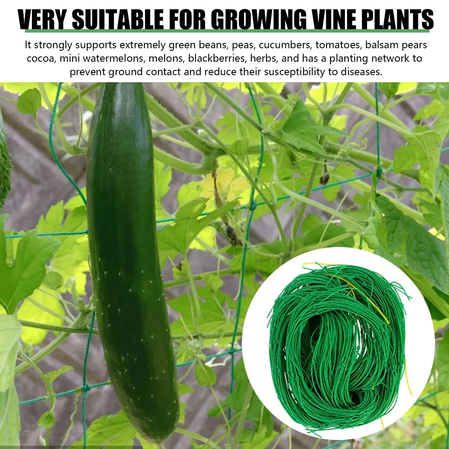 3-5m Garden Plants Trellis Cages Netting Garden Vine Growing Flexible supports Net for Climbing Plant Fruits Vegetables Vines