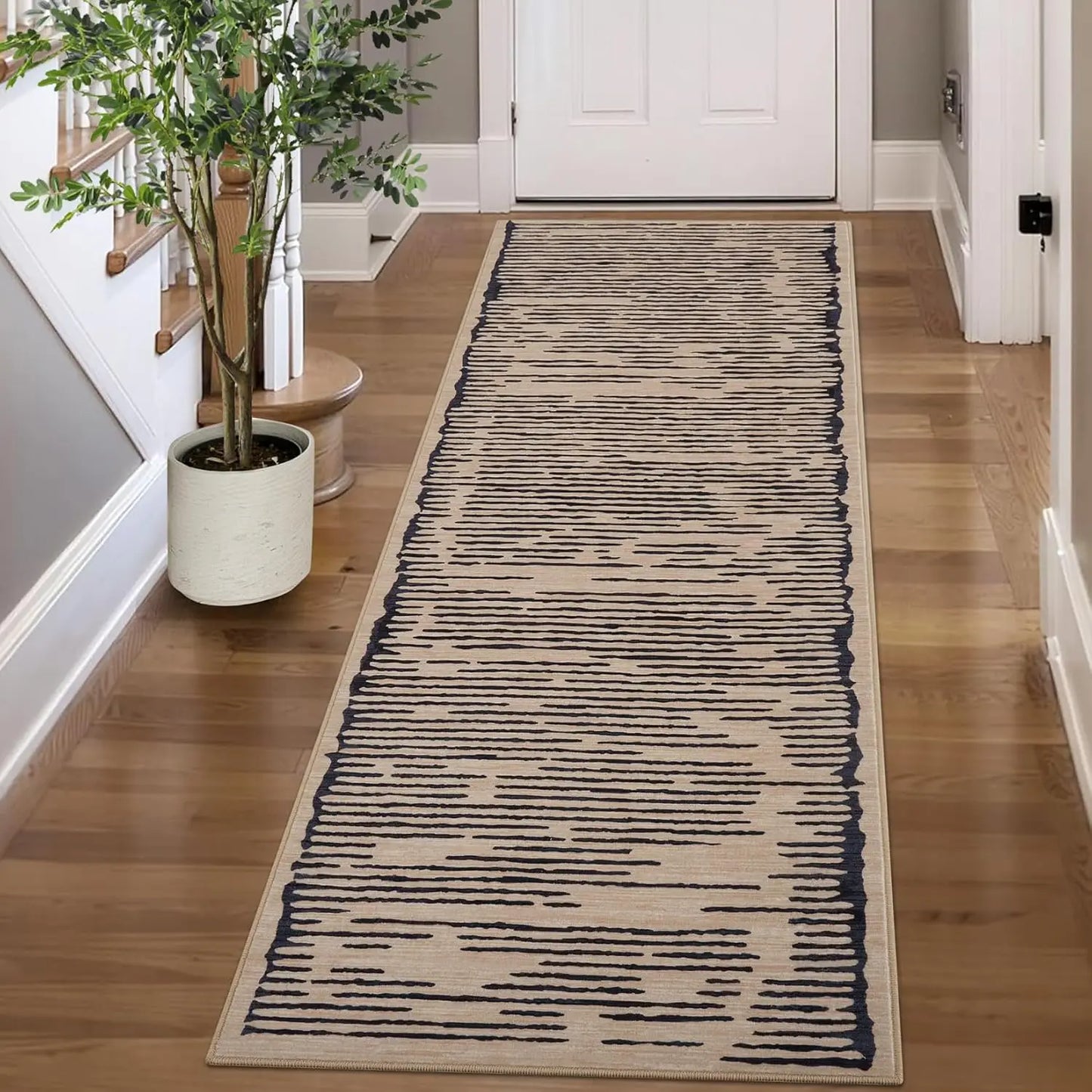 Washable Modern Stripe Carpet Non Slip
