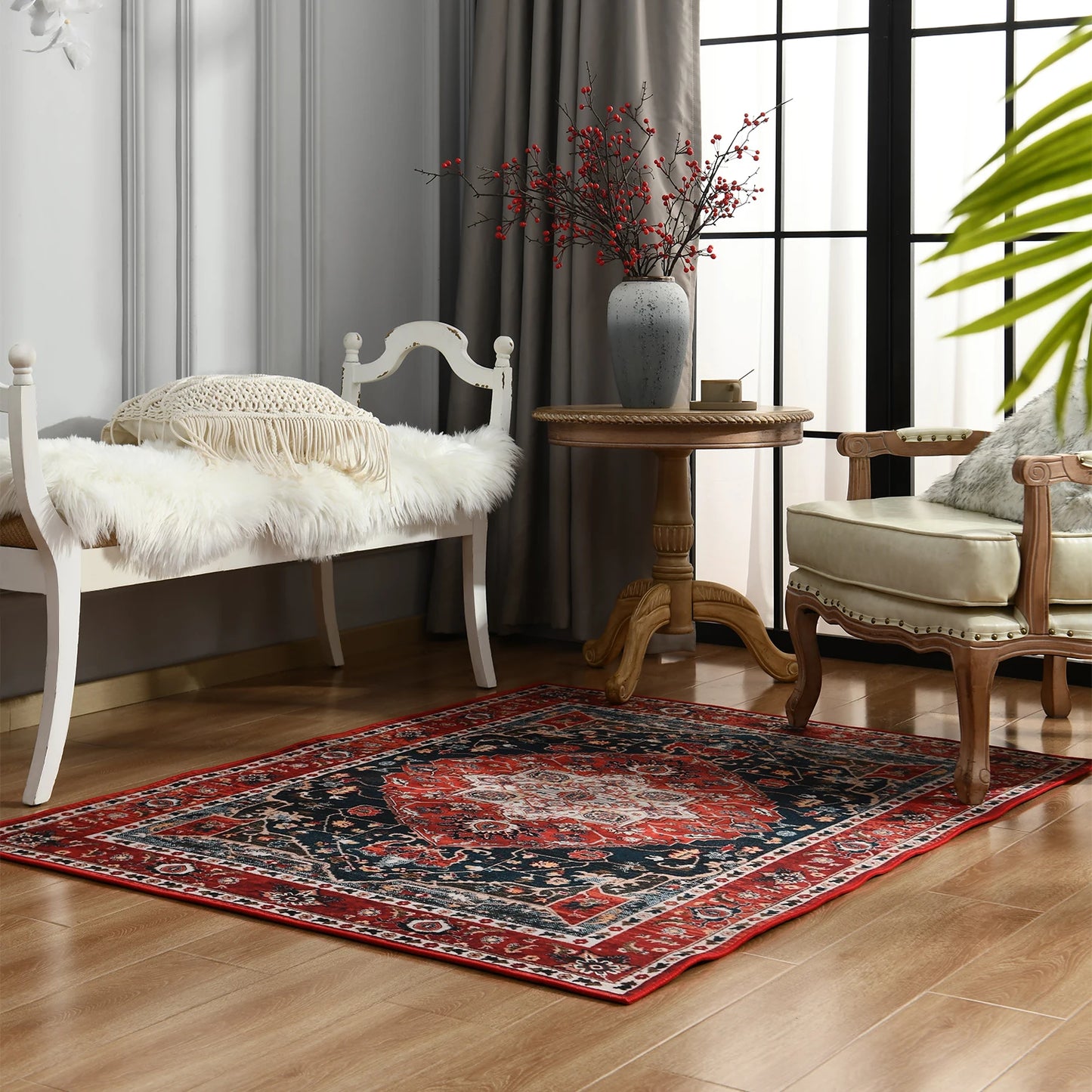 Vintage Bohemian Area Rug for Living Room, Bedroom