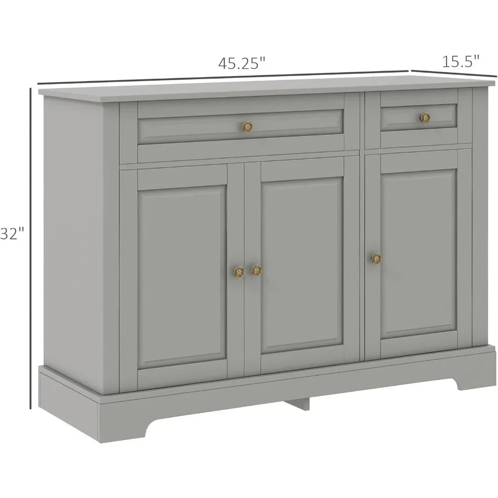 "Sideboard Buffet Cabinet, Modern Design with 2 Drawers & Adjustable Shelves – Coffee Bar Storage for Kitchen or Dining Room"