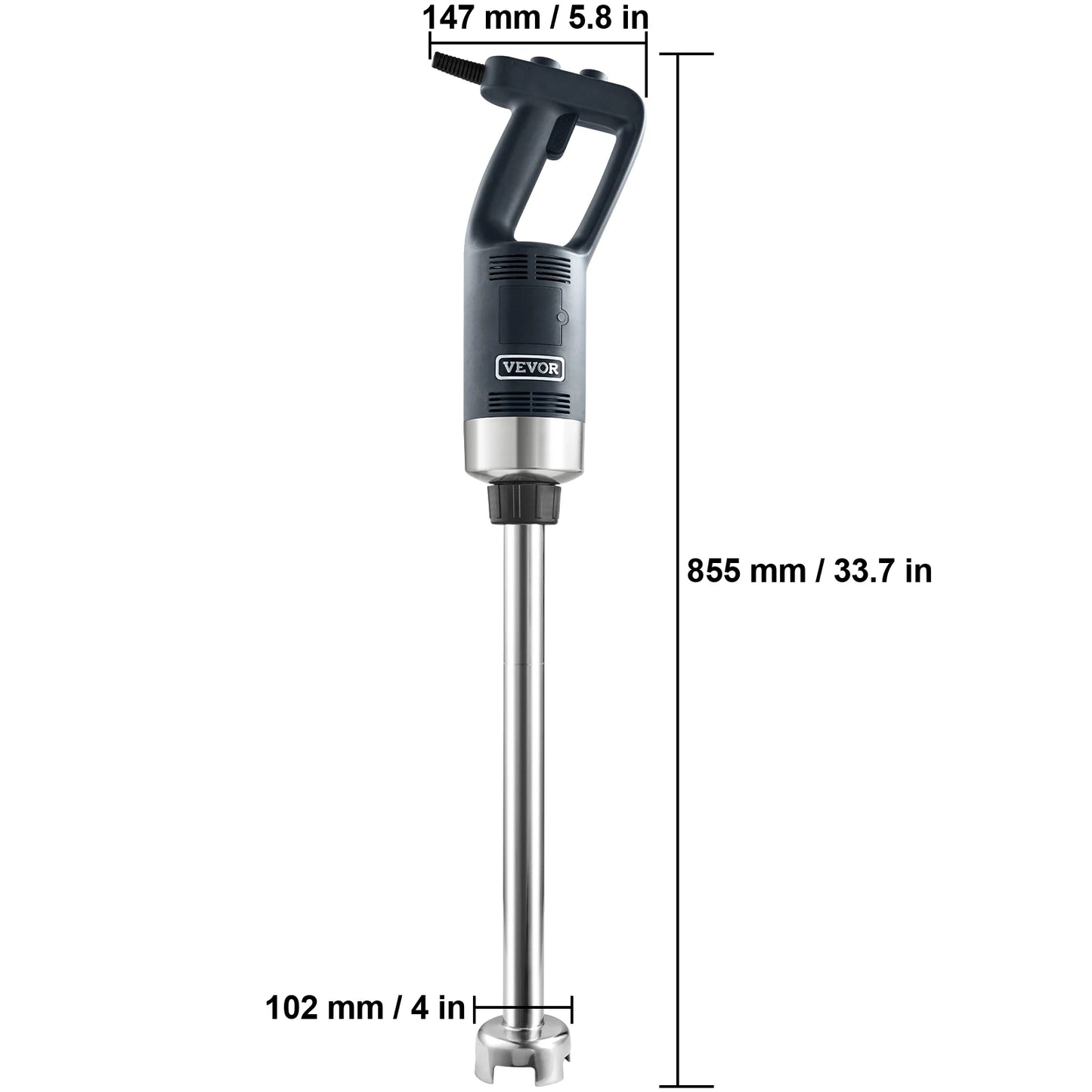 Commercial Immersion Blender 500 Watt Heavy Duty Hand Mixer Variable Speeed