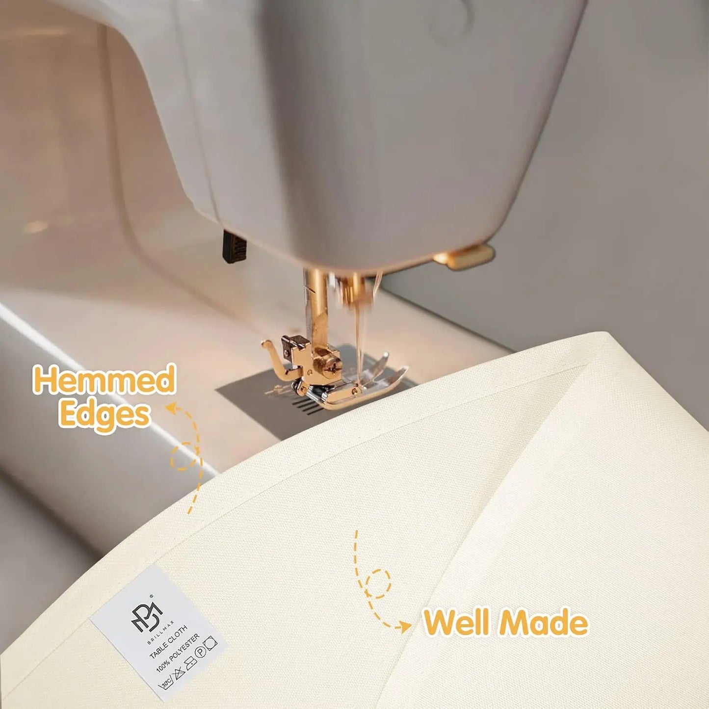 6 Pack Ivory Round Tablecloths 120 Inch - Circle Bulk Linen Polyester Fabric Washable Table Cloth Cover for Wedding Reception