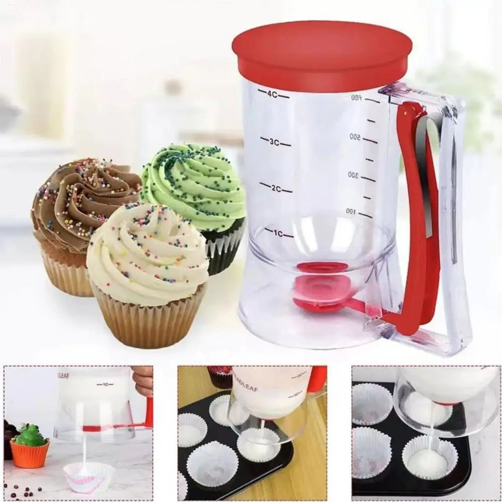 Pancake Mix Dispenser Handheld Cupcakes Batter Cup 900ml Batter Pourer Dispenser Leak-Proof Pancake Maker