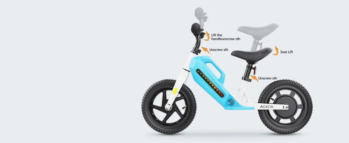 Electric Bikes for Kids, 180W Electric Balance Bike, 12" Pneumatic Tire 21.6V/5.2Ah Battery Boys & Girls E Bike Bicycle