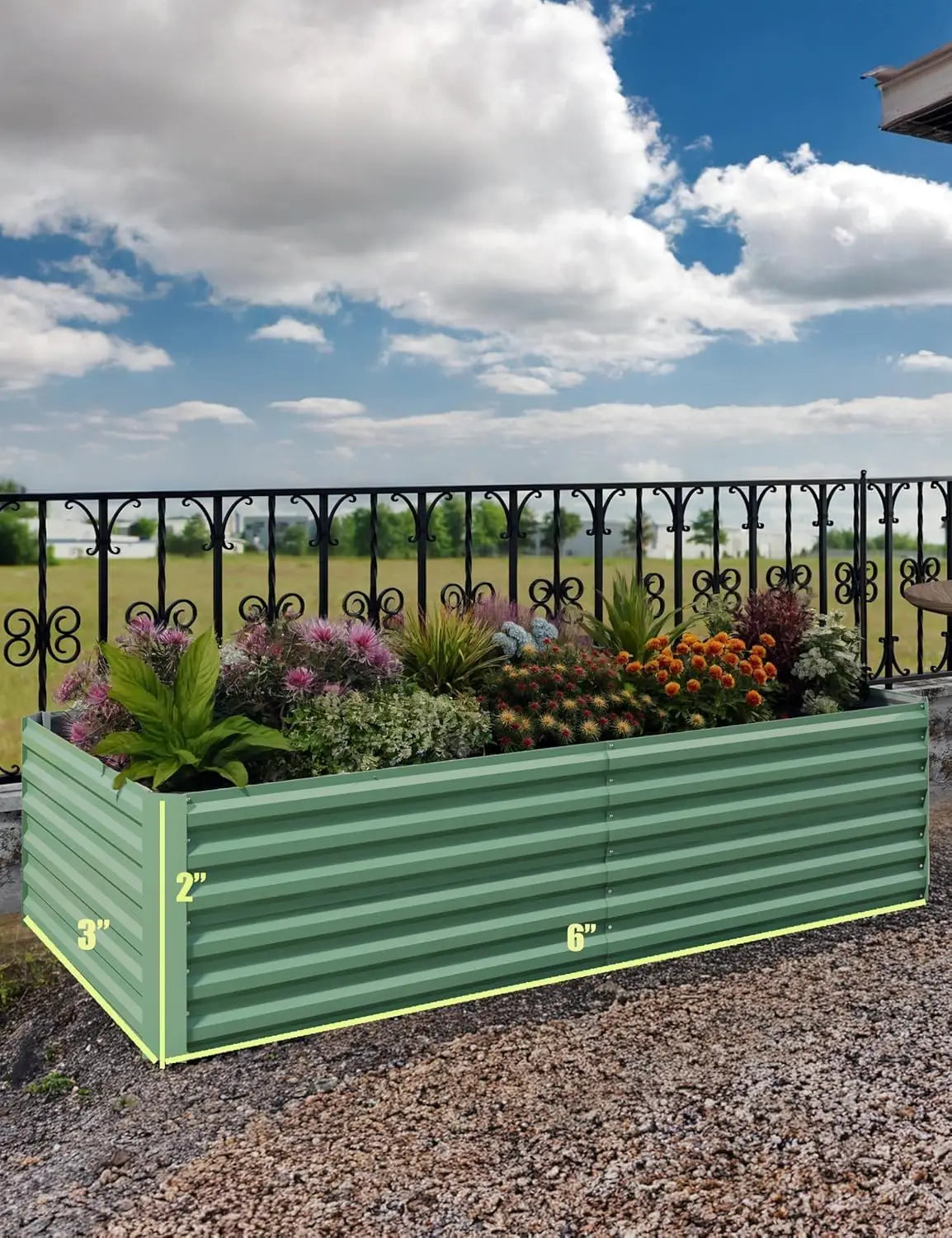 6x3x2 8x4x2ft Galvanized Raised Garden Bed Deep Root Planter Box for Vegetables Flowers Herbs